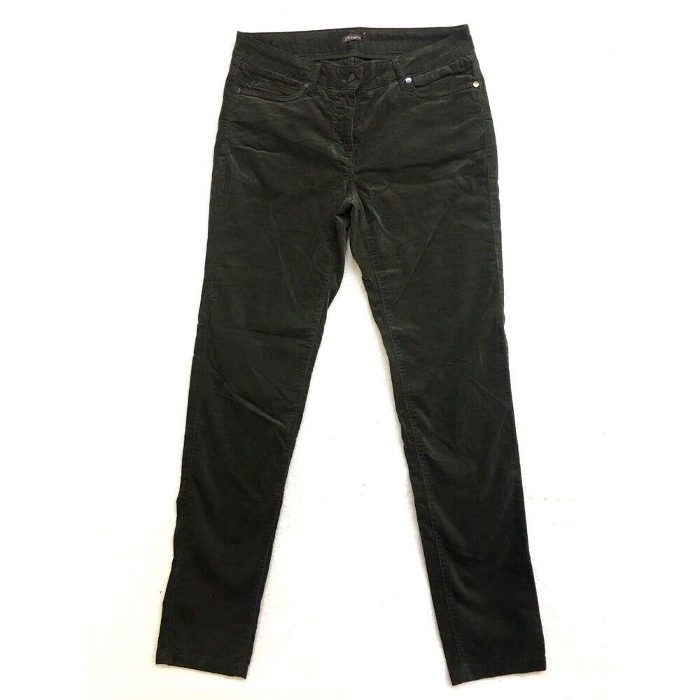 J McLAUGHLIN Velvet Jeans Women's 2 29 x 29 Olive Green Slim Tapered Velour